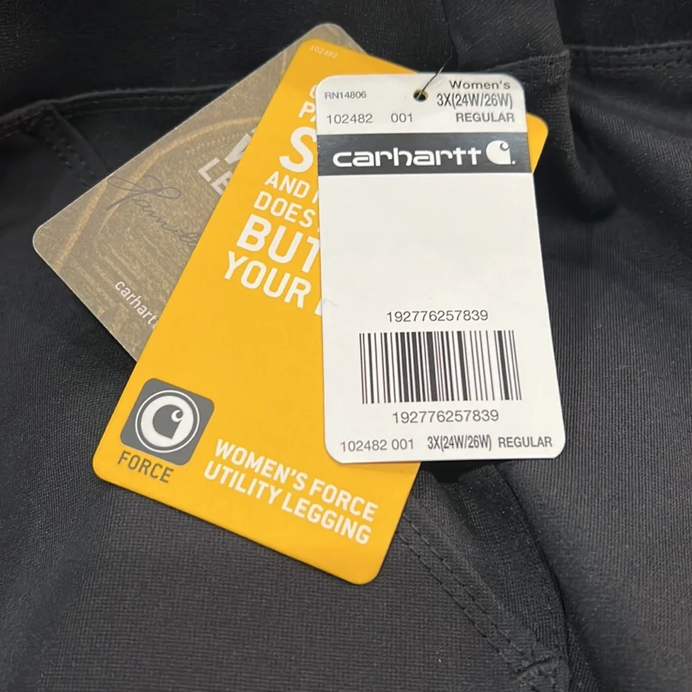 NWT Carhartt Force Fitted Black Utility Leggings Size 3X (24W/26W) - Picture 4 of 4